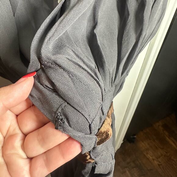 Robin Gray 100% Silk Crepe Button Front Dress Size 4 - Picture 5 of 10